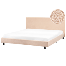 Bed Boucle ALBI 180 x 200 cm (EU Super King) Beige