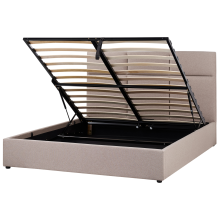 Ottoman Bed LAGORD Fabric Taupe 160 x 200 cm (EU King Size)