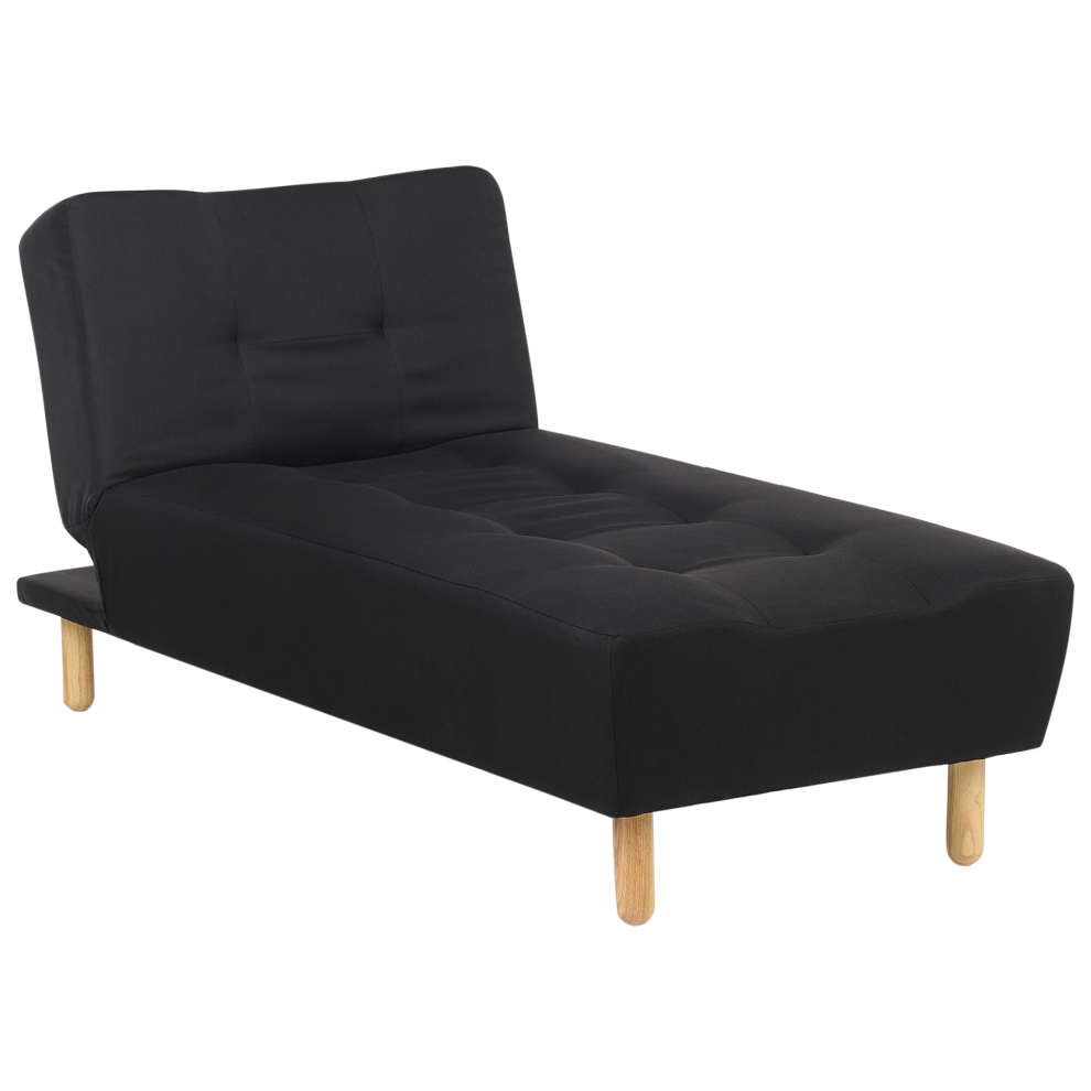 Beliani Chaise Longue Alsten Fabric Black