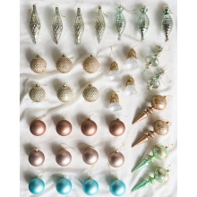 Set of 35 Baubles FROSTING Glass Multicolour