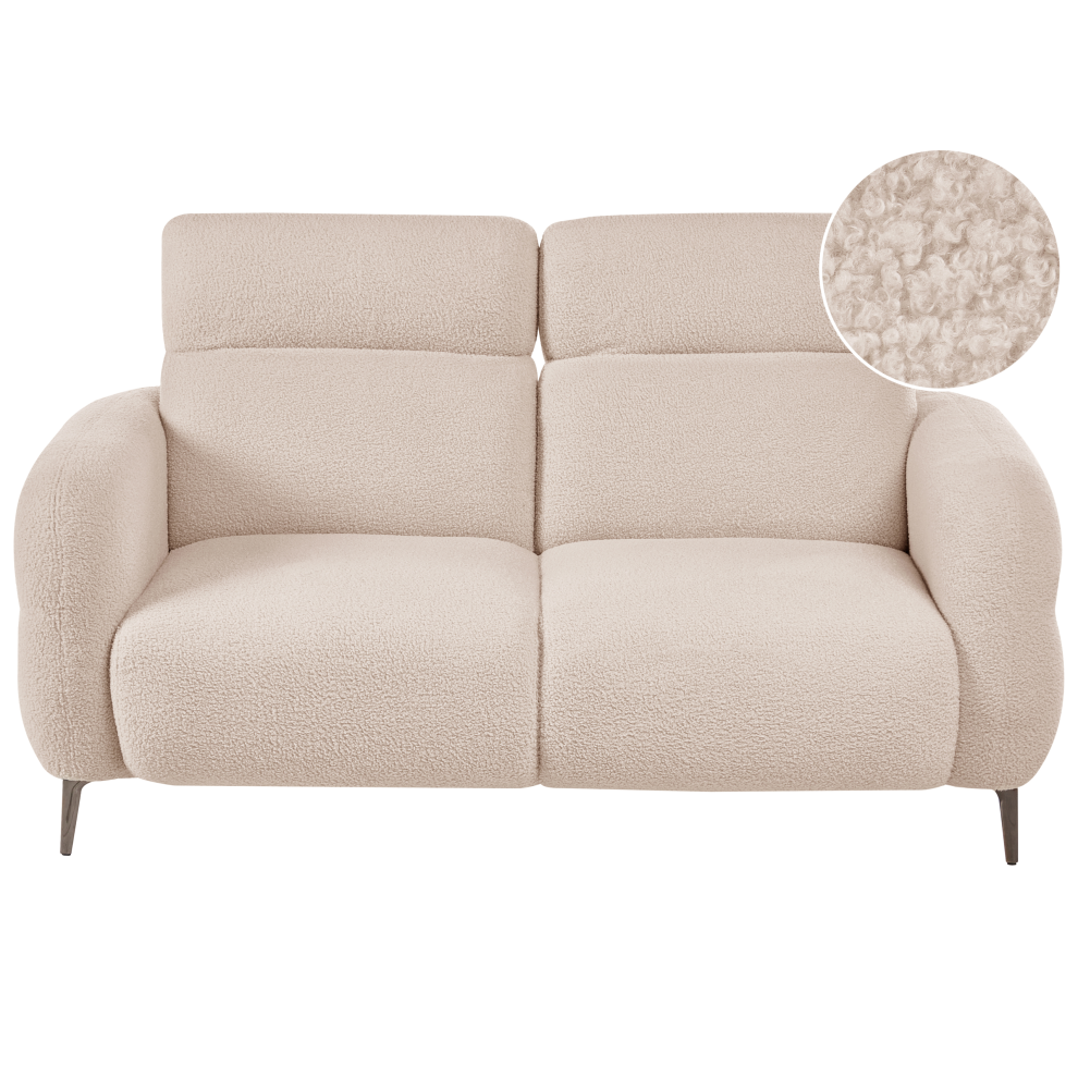Beliani Sofa 2 Seater Artuna Boucle Beige Cream