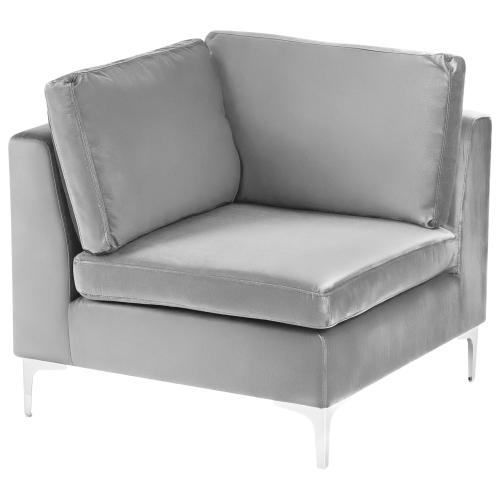 Beliani Corner Seat EVJA Velvet Grey