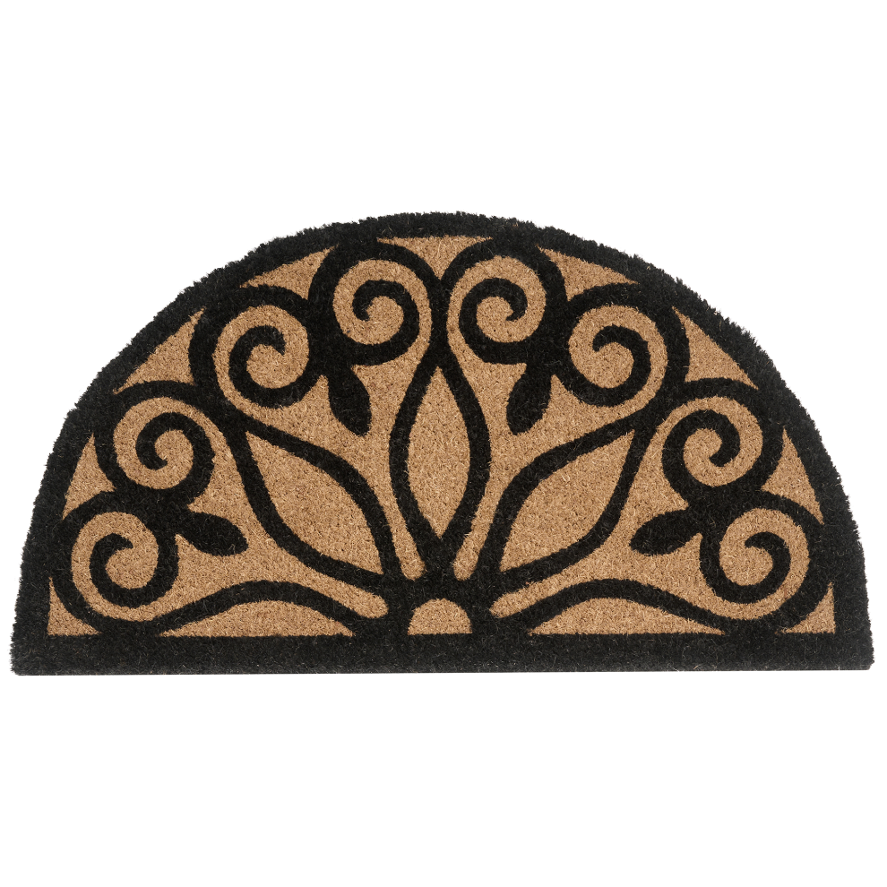 Beliani Doormat Tishimna Natural 45 X 75 Cm Coir Black