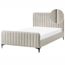 Bed Boucle LUNAN 120 x 200 cm (EU Small Double) Beige