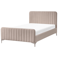 Bed Velvet LUNAN 120 x 200 cm (EU Small Double) Taupe