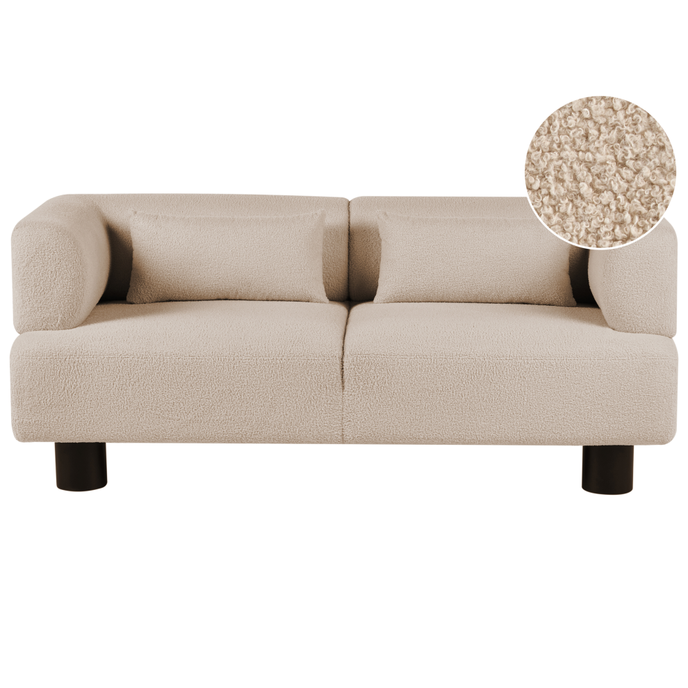 Beliani Sofa 2 Seater Movik Boucle Beige