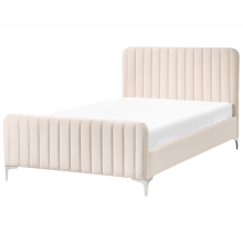 Bed Velvet LUNAN 120 x 200 cm (EU Small Double) Light Beige