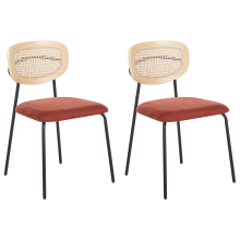 Set of 2 Dining Chairs MAYETTA Metal Orange