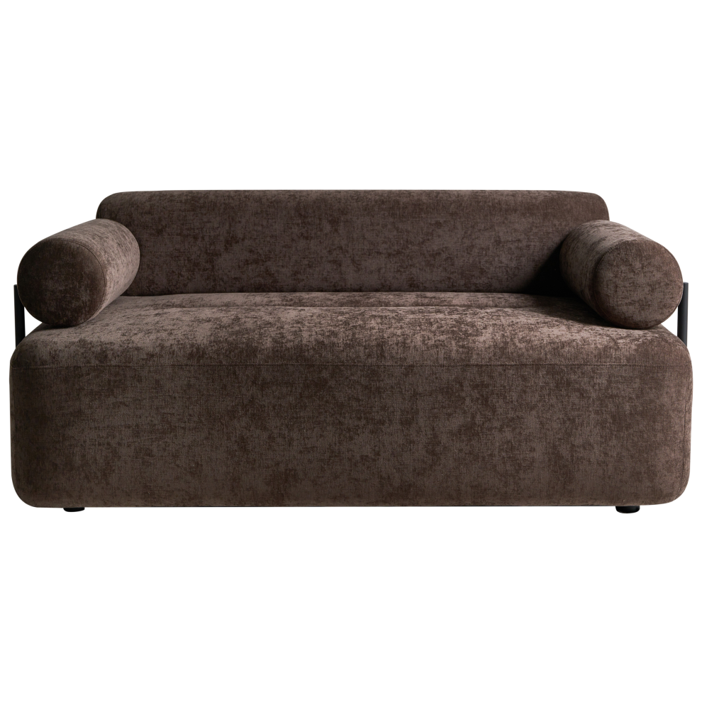 Beliani Sofa 2 Seater Elva Chenille Dark/Brown