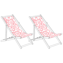 Set of 2 Sun Lounger Replacement Fabrics ANZIO/AVELLINO 113 x 44 cm Pink