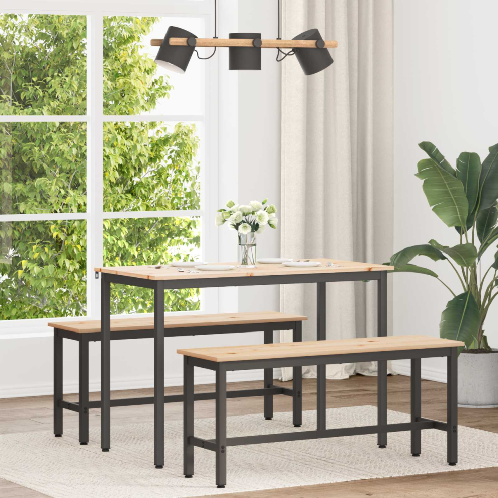 Vidaxl Dining Table Natural 110 X 55 X 75 Cm Solid Pine Wood