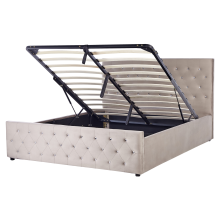 Ottoman Bed AMIENS Velvet Taupe 160 x 200 cm (EU King Size)