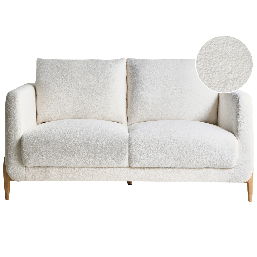 Beliani Sofa 2 Seater Gimo Boucle White