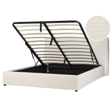 Ottoman Bed LAVAUR Boucle Off-White 160 x 200 cm (EU King Size)