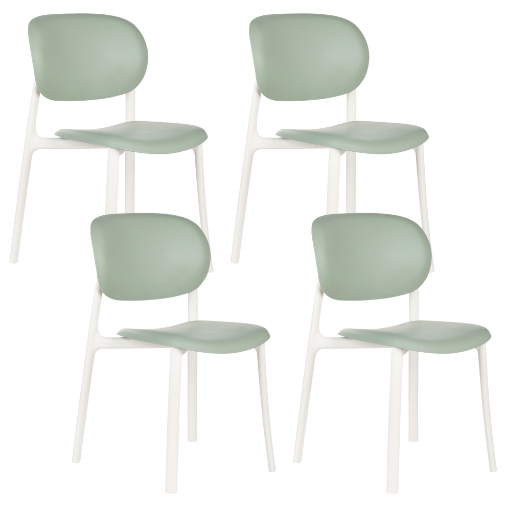 Beliani Set Of 4 Garden Chairs Musano Green