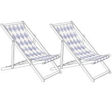Set of 2 Sun Lounger Replacement Fabrics ANZIO/AVELLINO 113 x 44 cm Grey