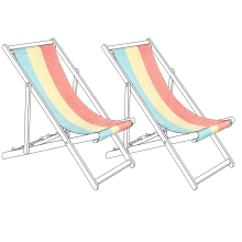 Set of 2 Sun Lounger Replacement Fabrics ANZIO/AVELLINO 113 x 44 cm Multicolour