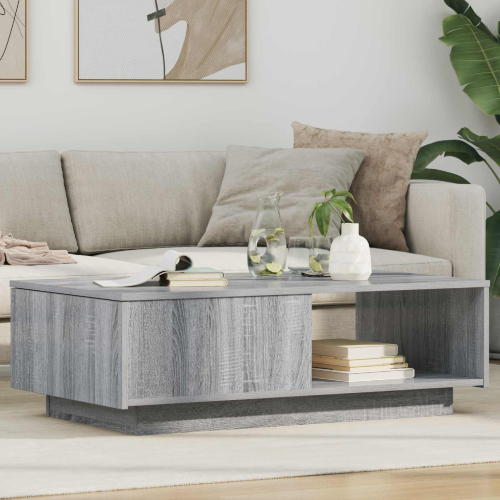 Vidaxl Coffee Table Grey Sonoma 95 X 55 X 31 Cm Engineered Wood Brown,Grey