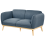 Beliani Sofa 2 Seater LJUNG Fabric Blue 4