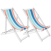 Set of 2 Sun Lounger Replacement Fabrics ANZIO/AVELLINO 113 x 44 cm Multicolour