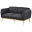 Beliani Sofa 2 Seater LJUNG Fabric Black 4