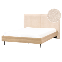 Bed Boucle IZERNORE 160 x 200 cm (EU King Size) Beige