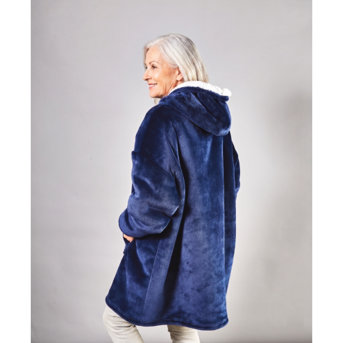 Ultra Plush Blanket Hoddie Navy