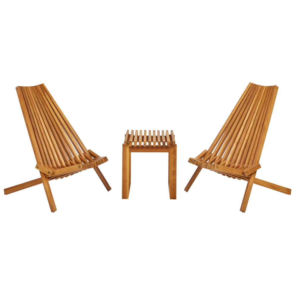 Beliani Bistro Set Bellano Acacia Wood Brown