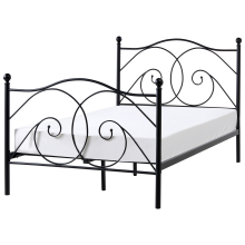 Bed Metal DINARD 120 x 200 cm (EU Small Double) Black