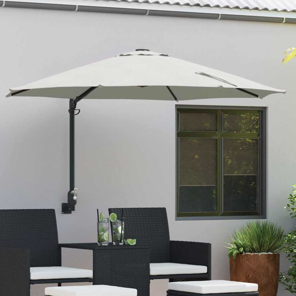 Vidaxl Garden Parasol Sand 248 X 248 X 148 Cm Polyester And Steel