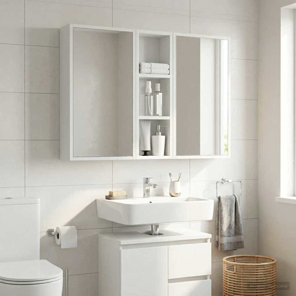 Vidaxl Bathroom Wall Cabinet White 20 X 10 X 60.5 Cm Engineered Wood