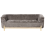 Beliani Sofa 3 Seater ALNOR Chenille Brown 1