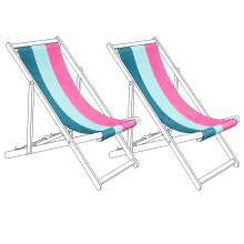 Set of 2 Sun Lounger Replacement Fabrics ANZIO/AVELLINO 113 x 44 cm Multicolour
