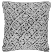 Throw Cushion KIZKALESI Cotton 45 x 40 cm Grey Geometric Pattern