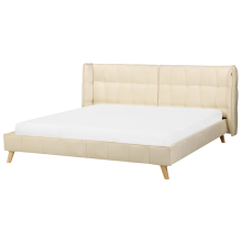 Bed Velvet SENLIS 180 x 200 cm (EU Super King) Beige