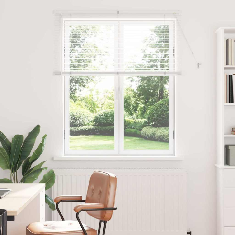 Vidaxl Venetian Blinds Height Adjustable White 130 X 110 Cm Aluminium