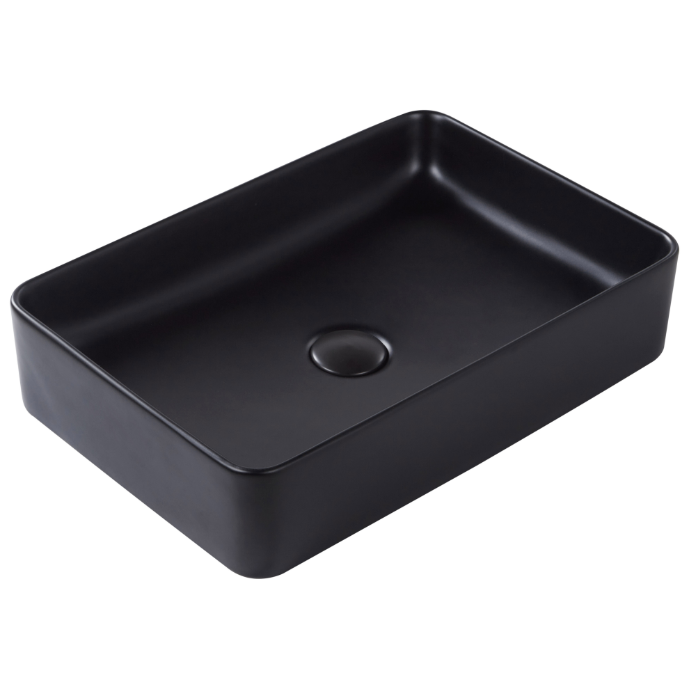 Beliani Countertop Basin Chivana 510 X 340 Mm Ceramic Black