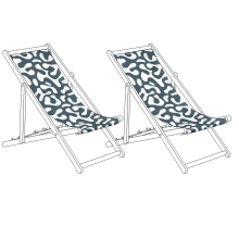 Set of 2 Sun Lounger Replacement Fabrics ANZIO/AVELLINO 113 x 44 cm Black