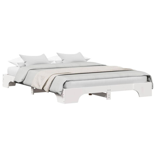 VidaXL vidaXL Bed Frame White 150 x 200 cm Solid Pine Wood 1