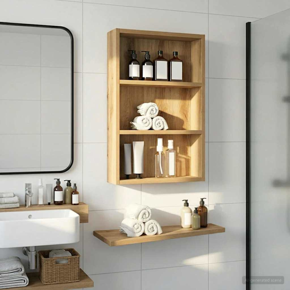 Vidaxl Bathroom Wall Cabinet With Shelf Artisian Oak 40 X 10 X 60.5 Cm