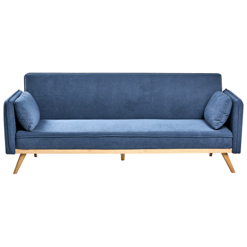 Beliani Sofa Bed ASAA Fabric Blue