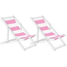 Set of 2 Sun Lounger Replacement Fabrics ANZIO/AVELLINO 113 x 44 cm Pink