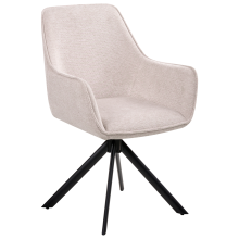 Dining Chair Swivel MORNAS Faux Linen Light Beige
