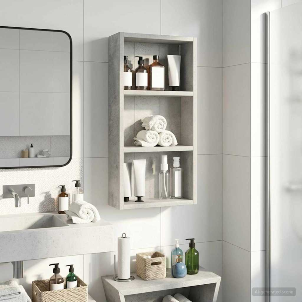 Vidaxl Bathroom Wall Cabinet Concrete Grey 30 X 10 X 60.5 Cm