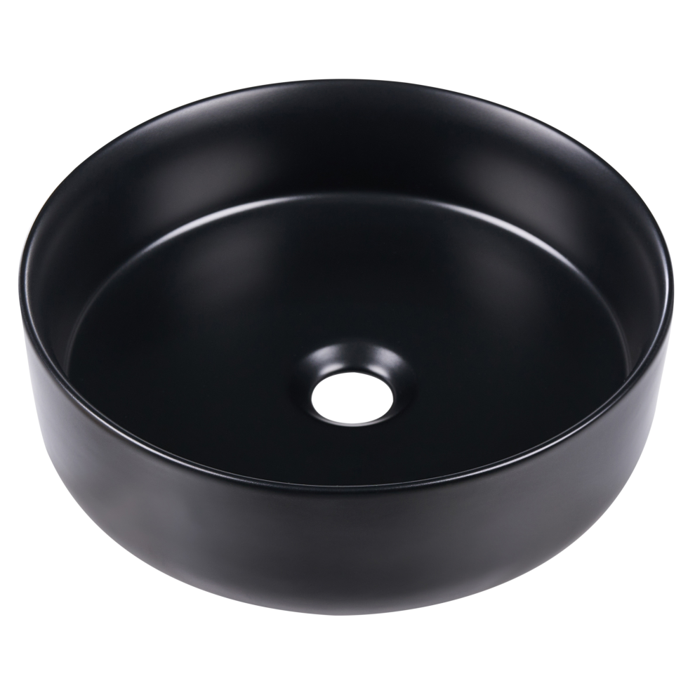 Beliani Countertop Basin Tebar 400 Mm Ceramic Black