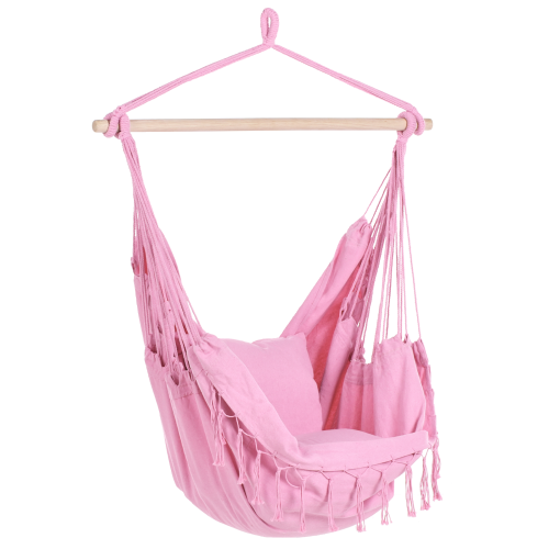 Beliani Hanging Chair BONEA Cotton Pink