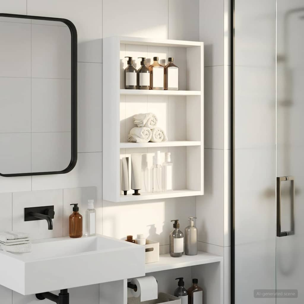 Vidaxl Bathroom Wall Cabinet White 40 X 10 X 60.5 Cm Engineered Wood
