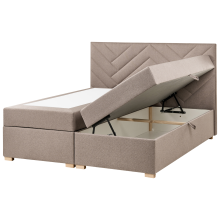 Divan Bed with Storage ESQUIRE Fabric Taupe 160 x 200 cm (EU King Size)