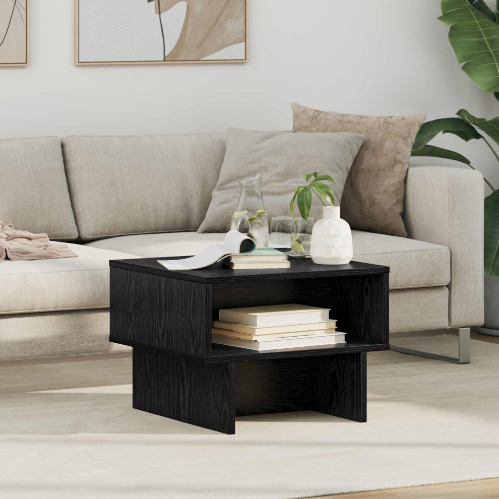 Vidaxl Coffee Table Black Oak 48 X 46 X 35 Cm Engineered Wood Black,Brown