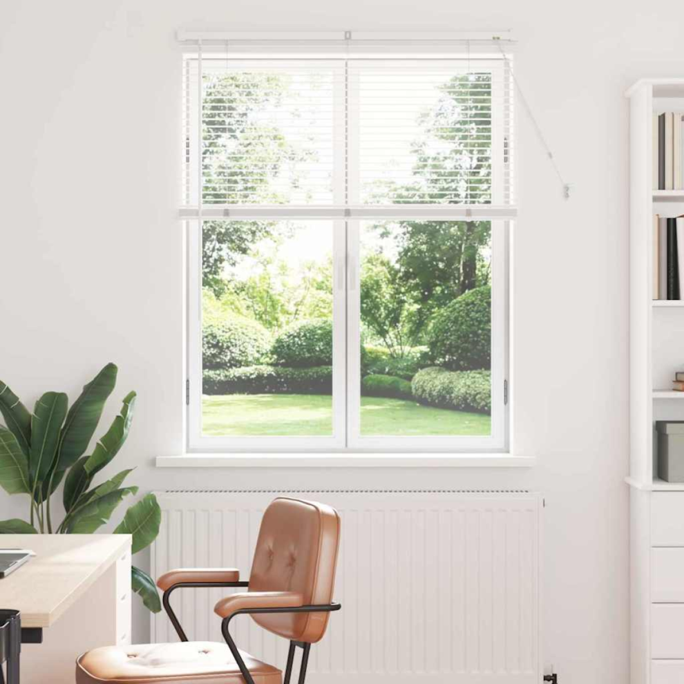 Vidaxl Venetian Blinds Height Adjustable White 130 X 105 Cm Aluminium
